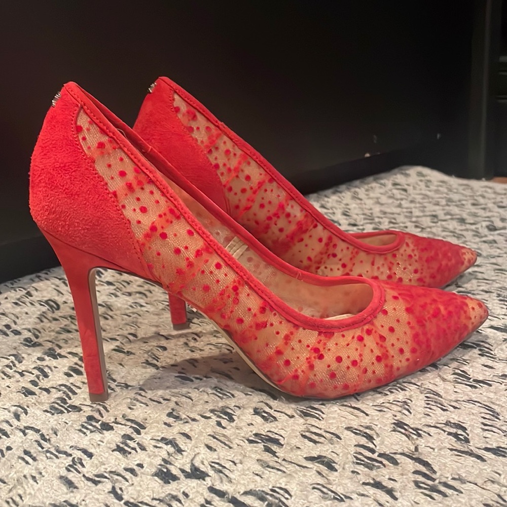 Sam Edelman Red Dotted Heels